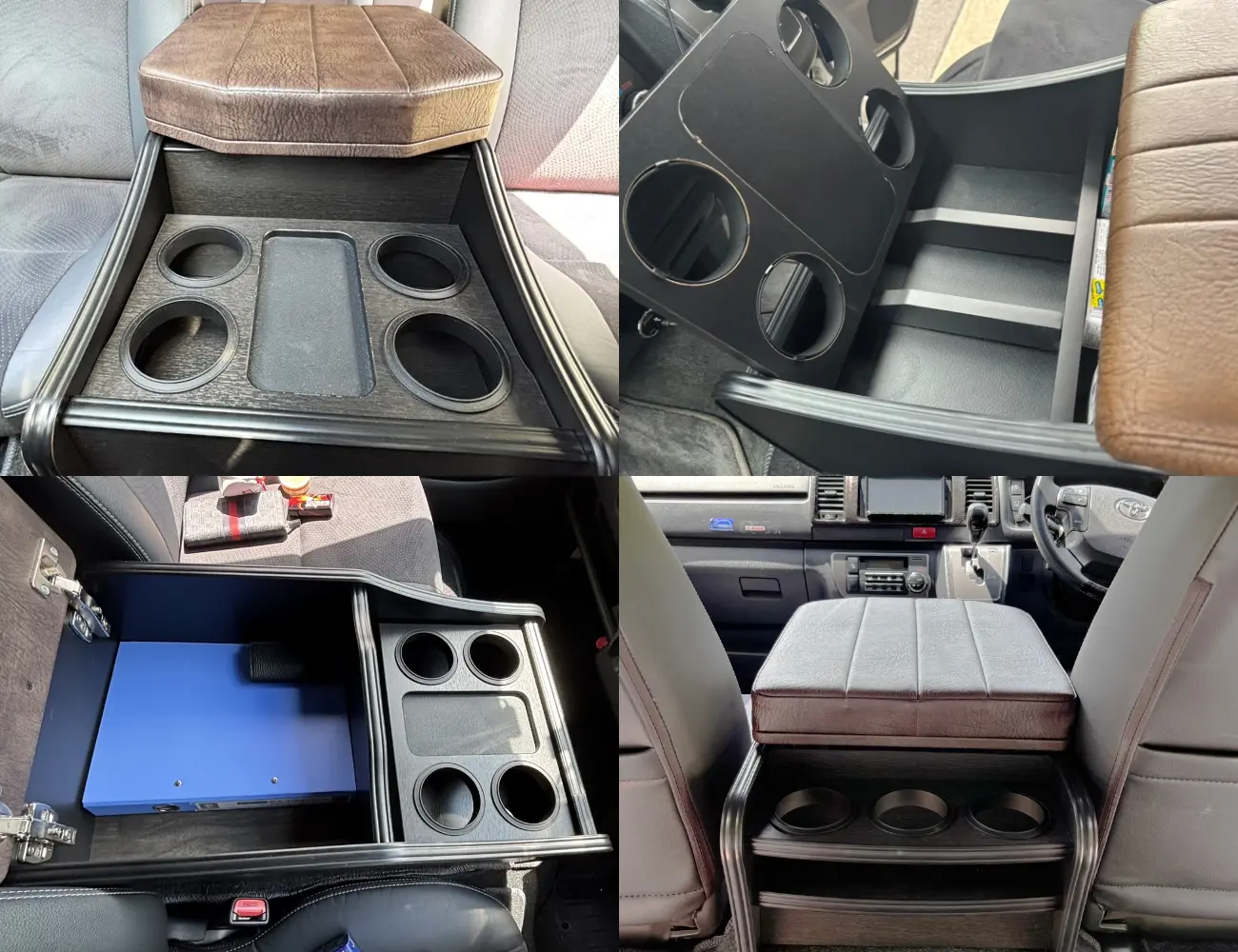 2つの収納と多機能カップフォルダー